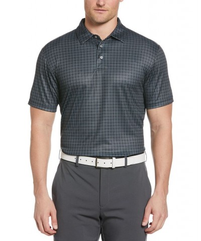 Men's Plaid Print Short-Sleeve Performance Polo Shirt Black $15.66 Polo Shirts