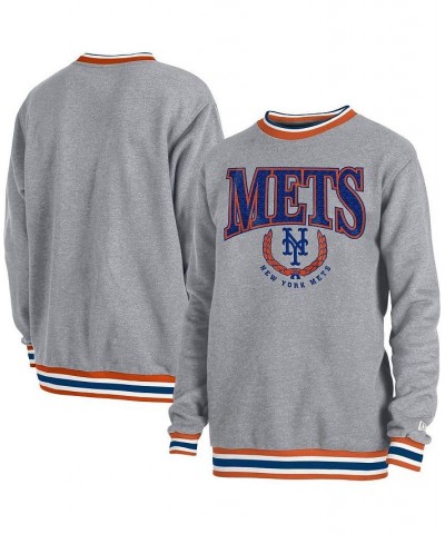 Men's Heather Gray New York Mets Throwback Classic Pullover Sweatshirt $43.20 Sweatshirt
