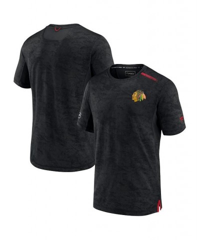 Men's Branded Black Chicago Blackhawks Authentic Pro Rink Premium Camo T-Shirt $28.00 T-Shirts