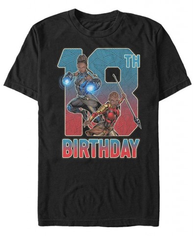 Men's Marvel Black Panther Shuri and Okoye 18th Birthday Short Sleeve T-Shirt Black $15.75 T-Shirts