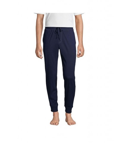 Men's Knit Jersey Sleep Jogger Blue $26.98 Pajama